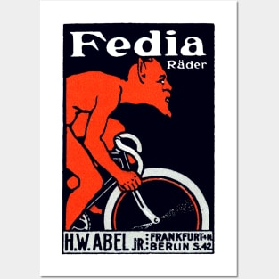 1920 Devil riding his Bicycle Posters and Art